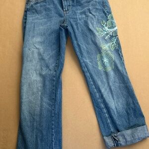 Z. Cavaricci Blue Jeans with Floral Embroidery